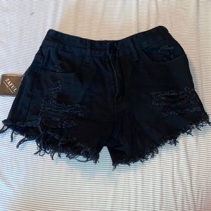Zaful black jean shorts
